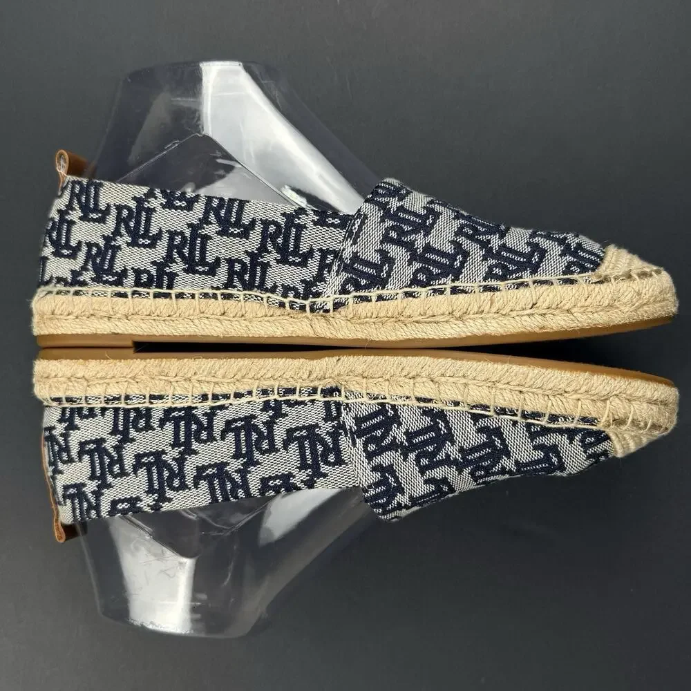 Lauren Ralph Lauren Cameryn II Espadrille Size 7.5 Monogram Jacquard Shoes